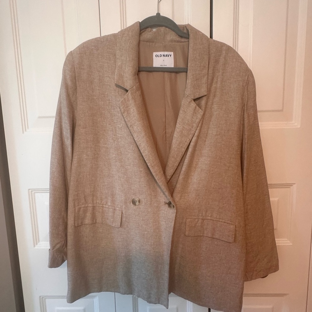 Old Navy Women's Oversized Linen-Blend Blazer